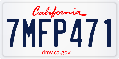 CA license plate 7MFP471