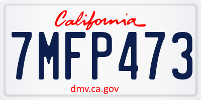 CA license plate 7MFP473