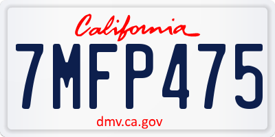 CA license plate 7MFP475
