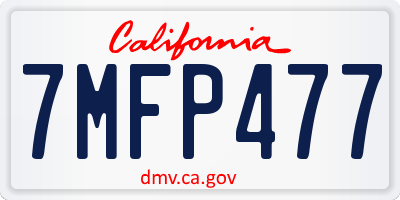 CA license plate 7MFP477