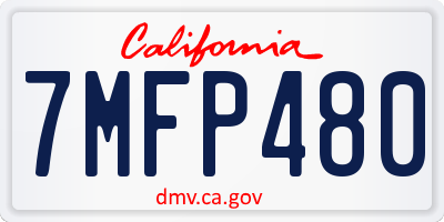 CA license plate 7MFP480