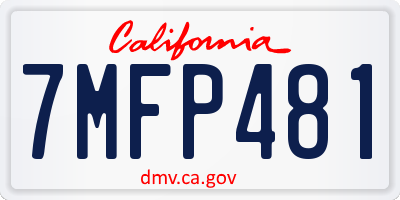 CA license plate 7MFP481