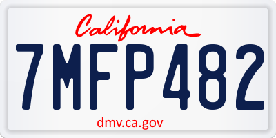 CA license plate 7MFP482