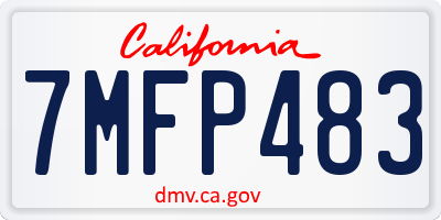 CA license plate 7MFP483
