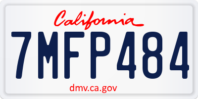 CA license plate 7MFP484