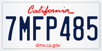 CA license plate 7MFP485