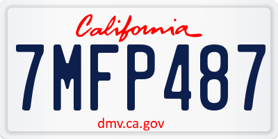 CA license plate 7MFP487
