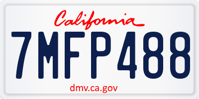 CA license plate 7MFP488
