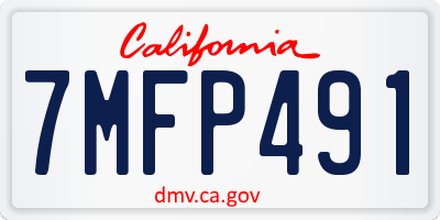 CA license plate 7MFP491