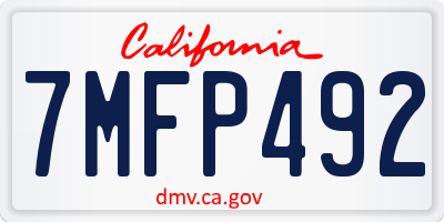 CA license plate 7MFP492