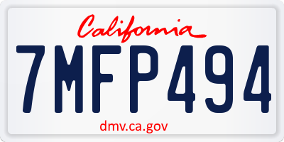 CA license plate 7MFP494
