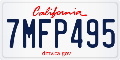 CA license plate 7MFP495