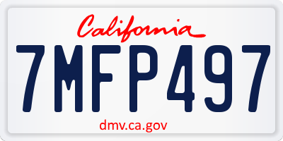 CA license plate 7MFP497