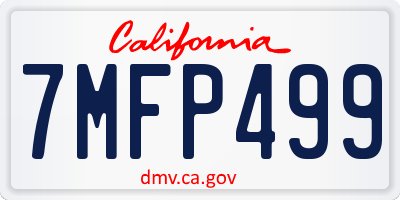 CA license plate 7MFP499