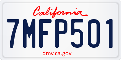 CA license plate 7MFP501