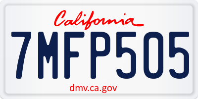 CA license plate 7MFP505