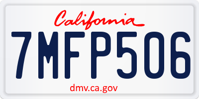 CA license plate 7MFP506