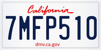 CA license plate 7MFP510