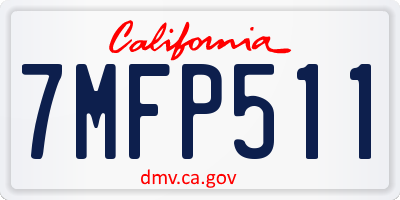 CA license plate 7MFP511