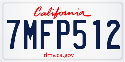CA license plate 7MFP512