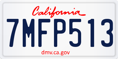 CA license plate 7MFP513