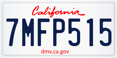 CA license plate 7MFP515