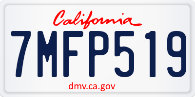 CA license plate 7MFP519
