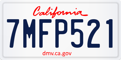 CA license plate 7MFP521