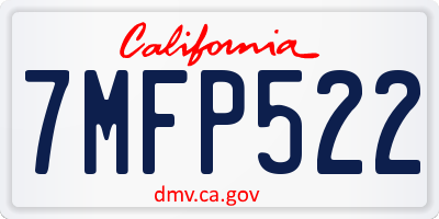 CA license plate 7MFP522