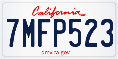 CA license plate 7MFP523
