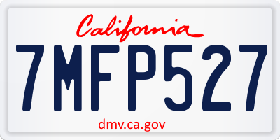 CA license plate 7MFP527