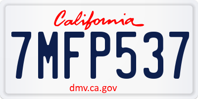 CA license plate 7MFP537