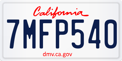 CA license plate 7MFP540