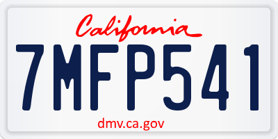CA license plate 7MFP541