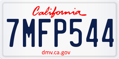 CA license plate 7MFP544