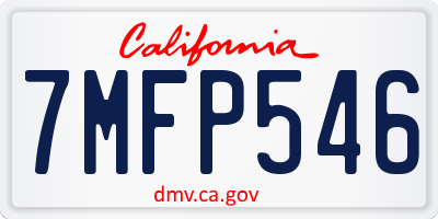 CA license plate 7MFP546