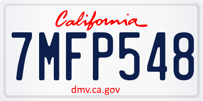 CA license plate 7MFP548