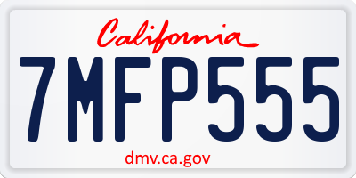 CA license plate 7MFP555