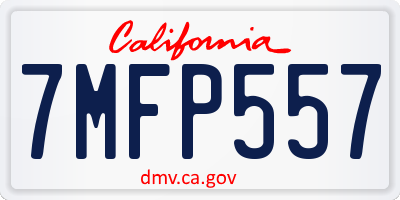 CA license plate 7MFP557