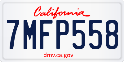 CA license plate 7MFP558