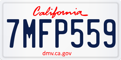 CA license plate 7MFP559