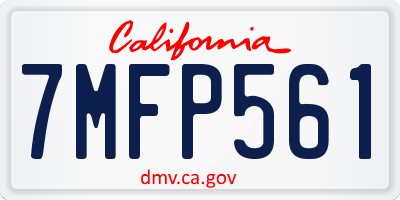 CA license plate 7MFP561