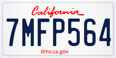 CA license plate 7MFP564