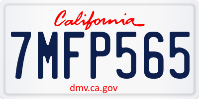 CA license plate 7MFP565