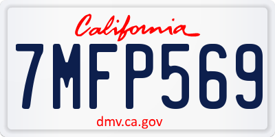 CA license plate 7MFP569