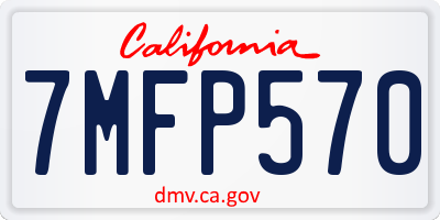 CA license plate 7MFP570