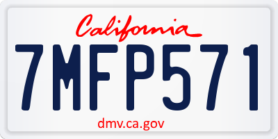 CA license plate 7MFP571