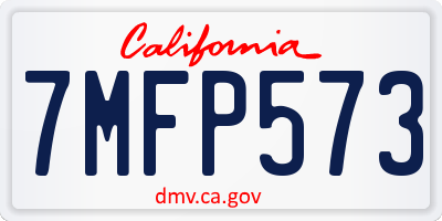 CA license plate 7MFP573