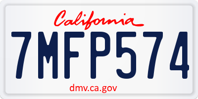 CA license plate 7MFP574