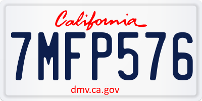 CA license plate 7MFP576